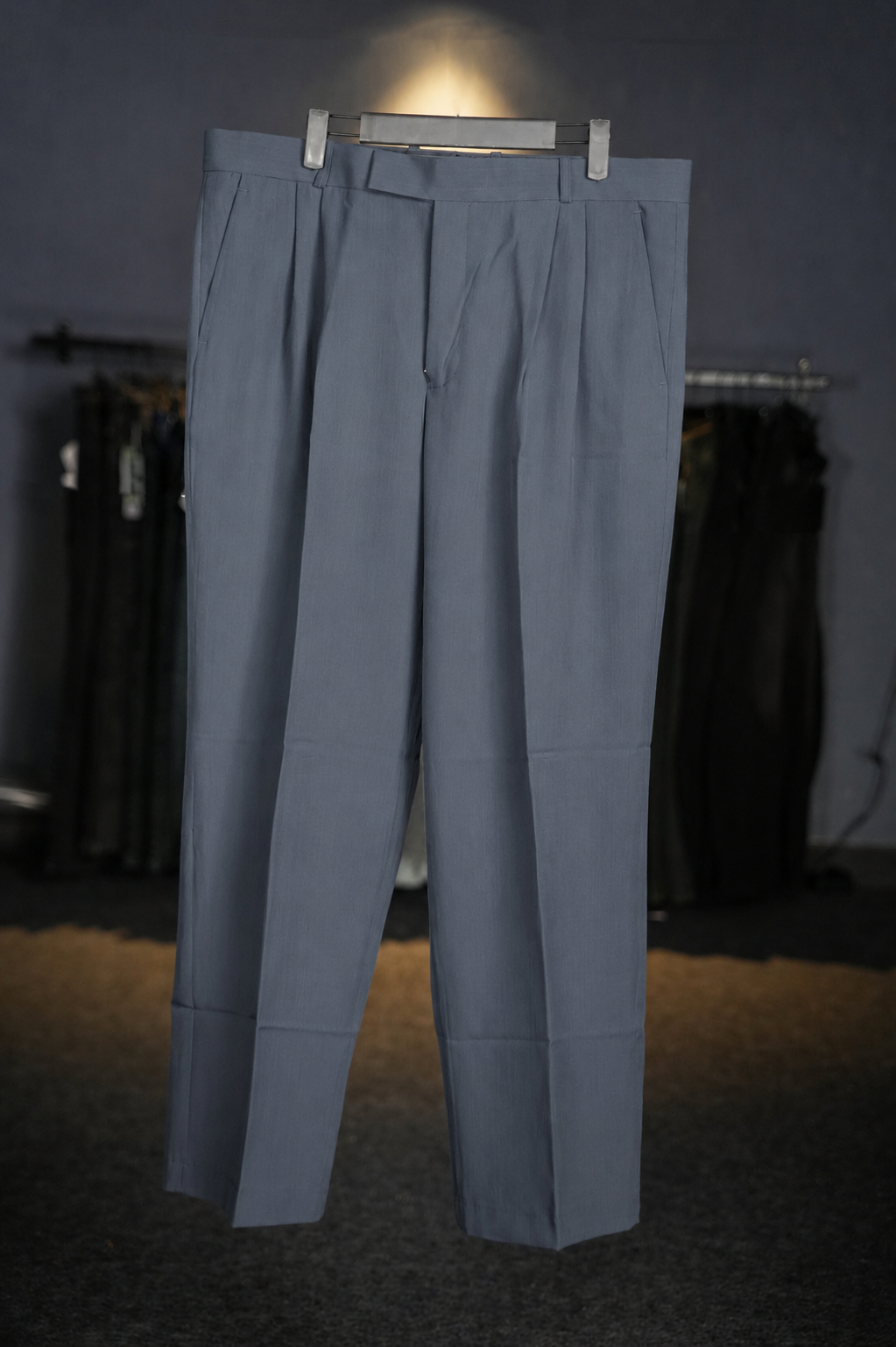 Light Slate Grey Double Pleated Pants