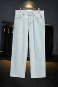 Washed Light Ice Blue Straight Fit Jeans