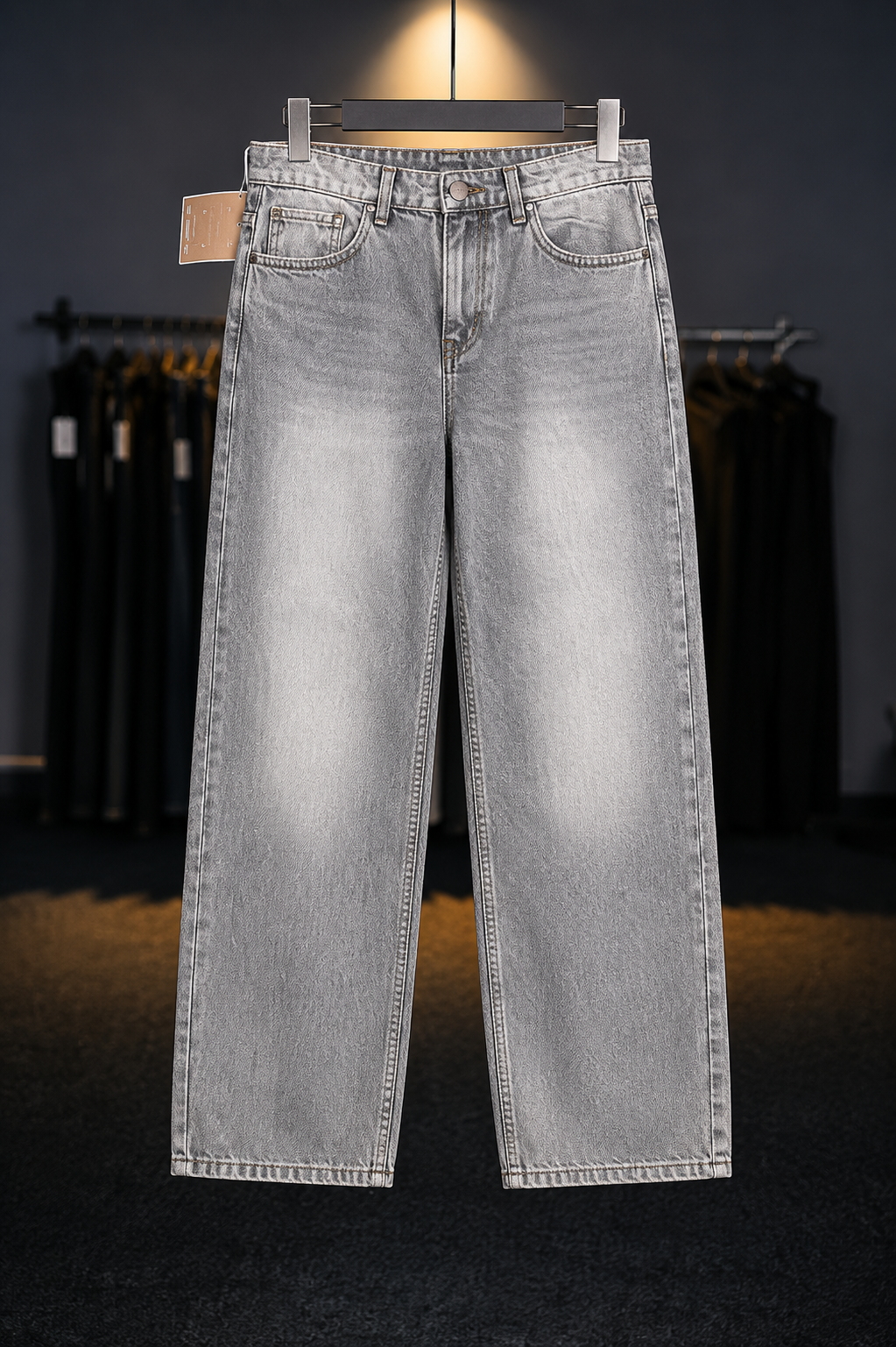 Grey Straight Fit Jeans