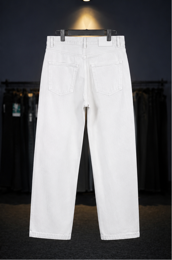 White Straight Fit Jeans