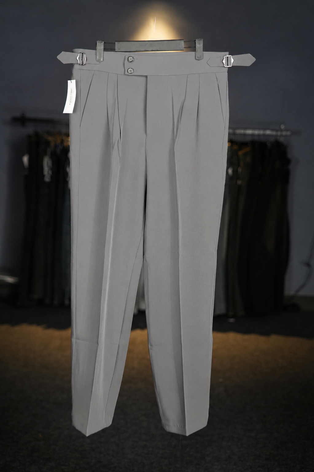 Grey Double Buttoned Gurkha Pants