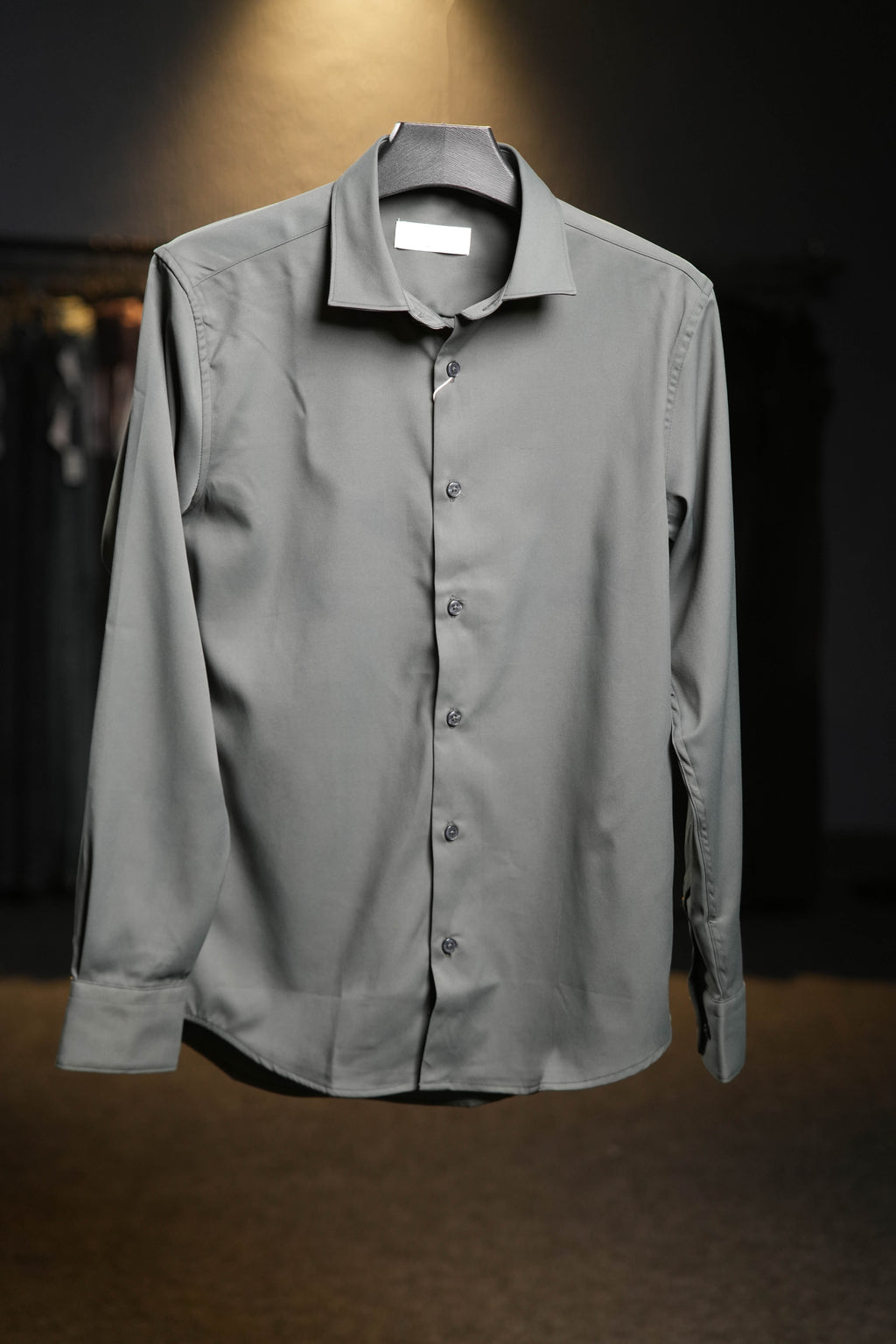 Slate Satin Shirt - Steel Grey