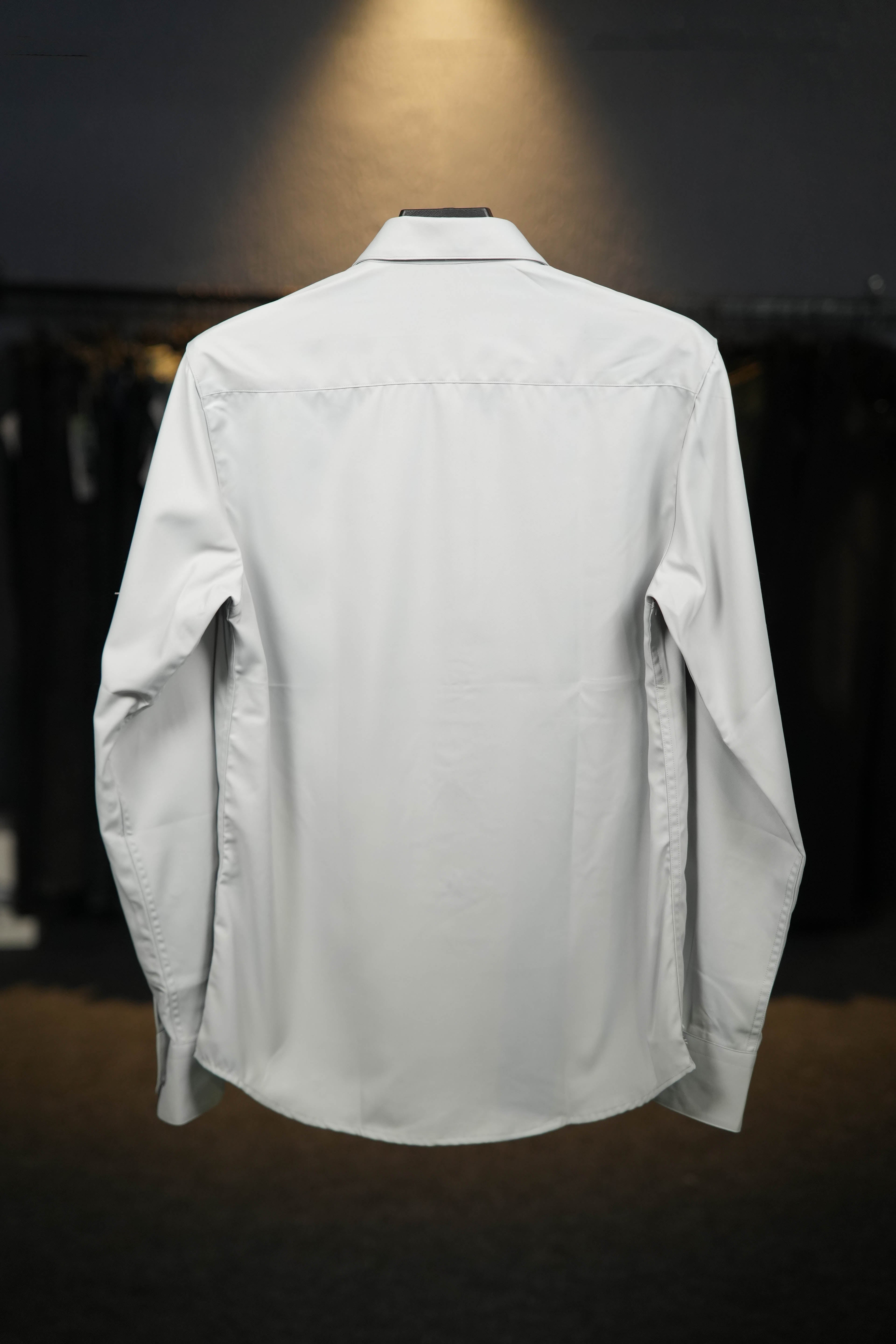 Chrome Satin Shirt - Platinum