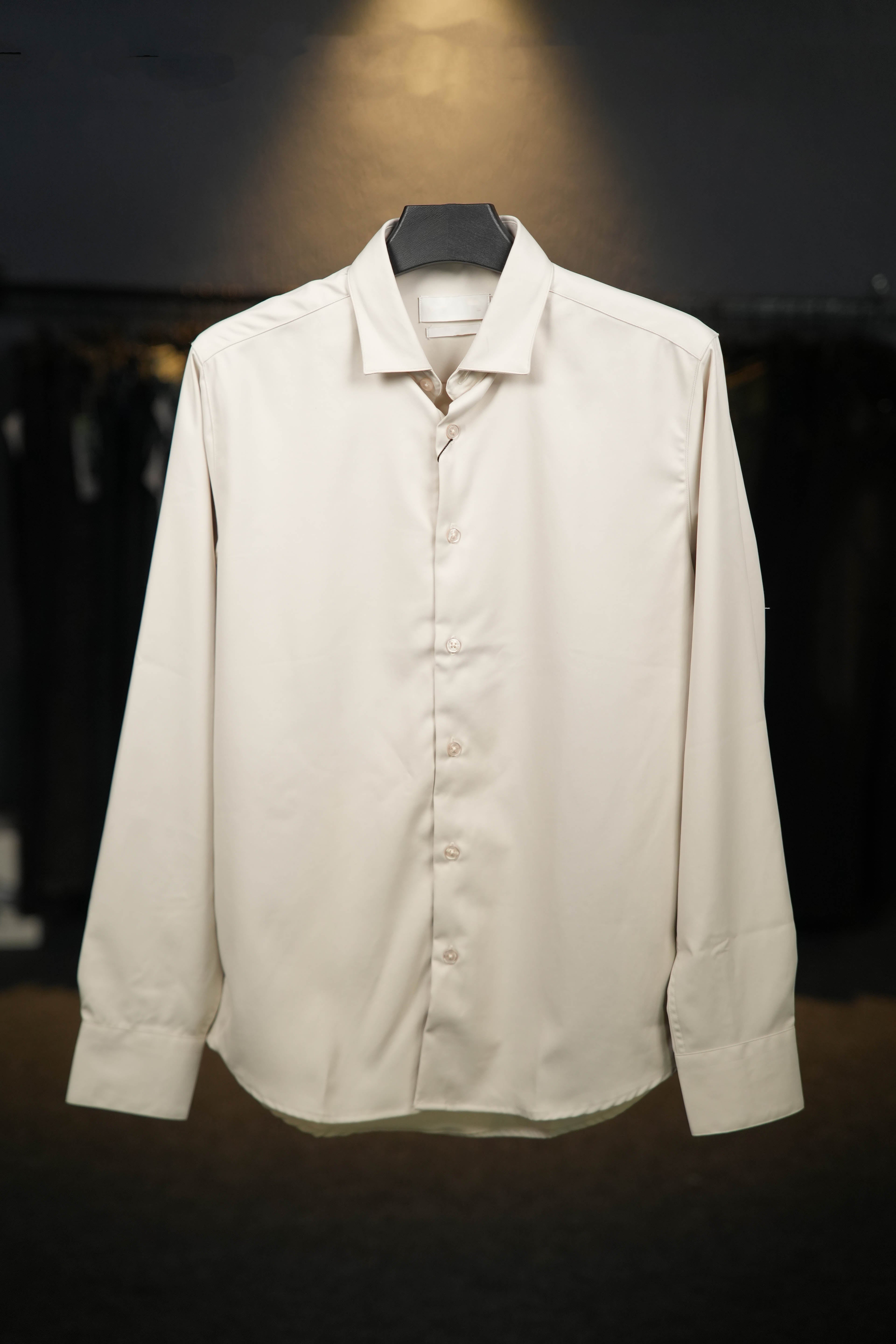 Cream Satin Shirt - Warm White