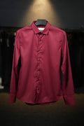 Velour Satin Shirt - Royal Maroon