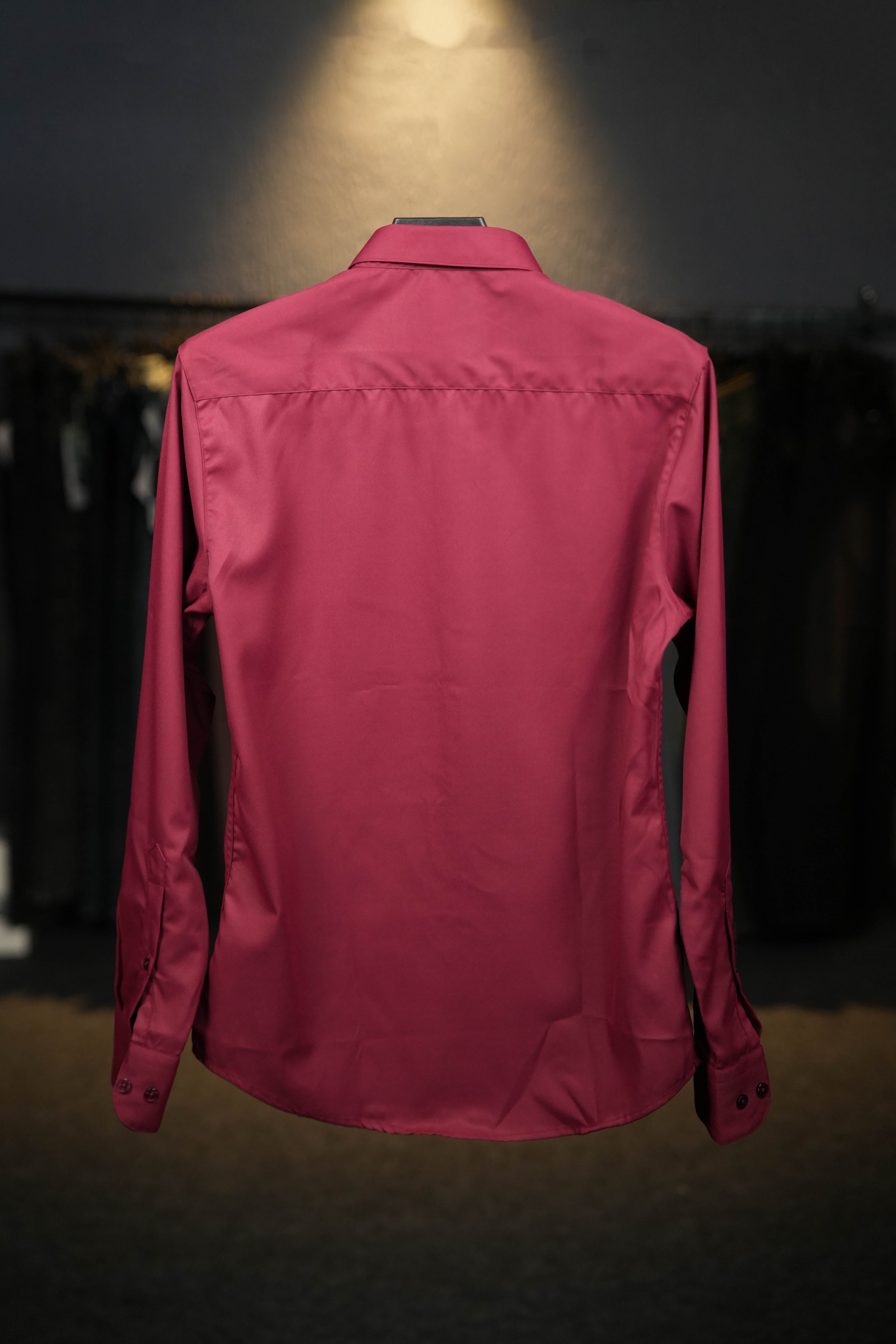 Velour Satin Shirt - Royal Maroon