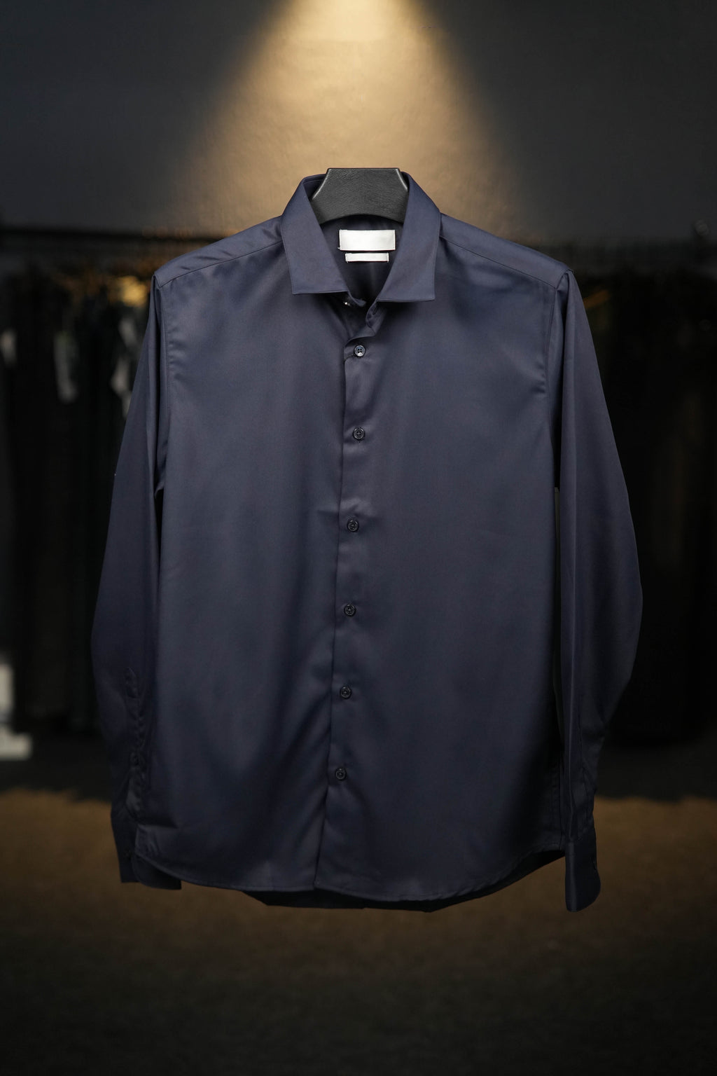 Dusk Satin Shirt - Midnight Blue
