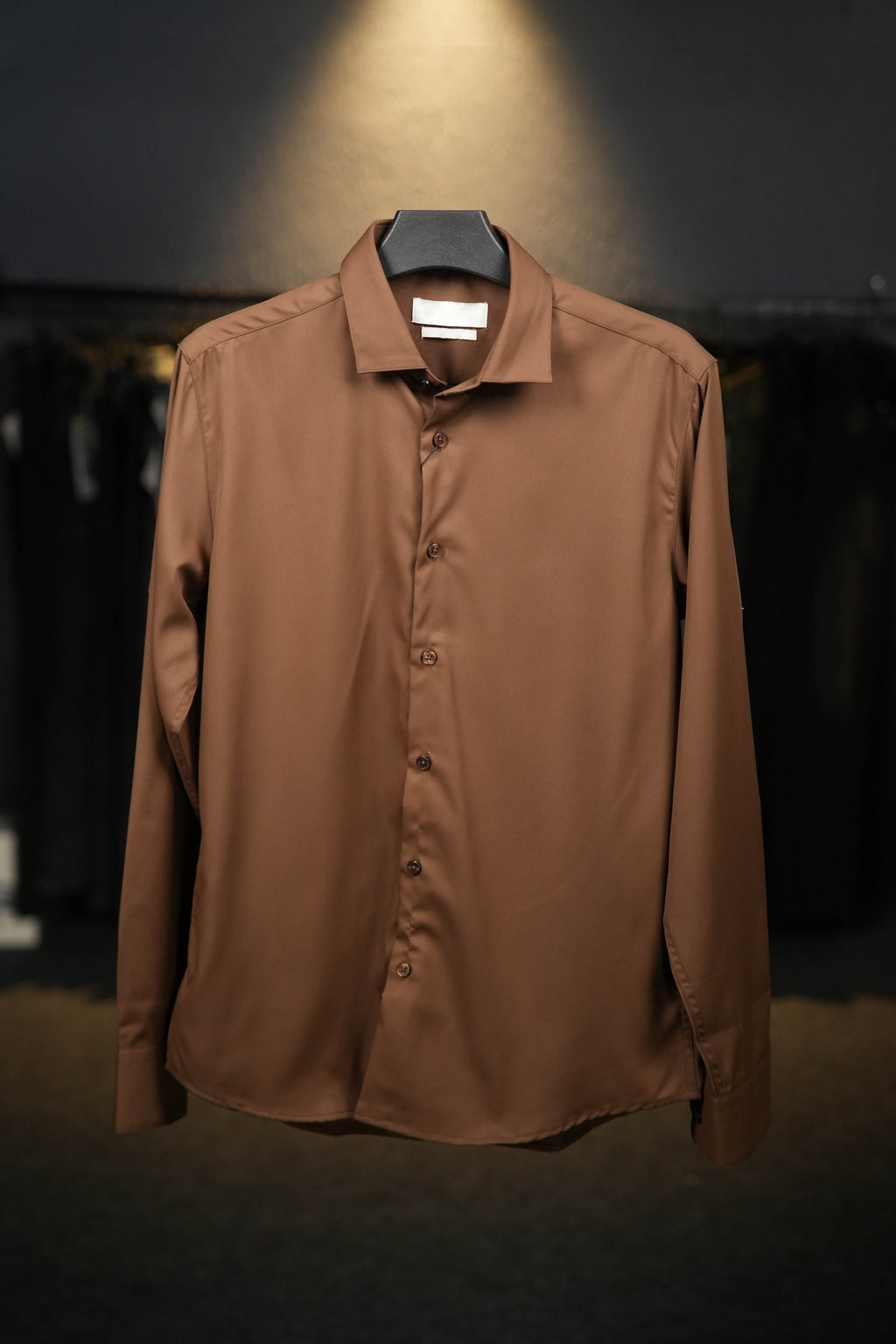Cocoa Satin Shirt - Rich Brown