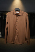 Cocoa Satin Shirt - Rich Brown