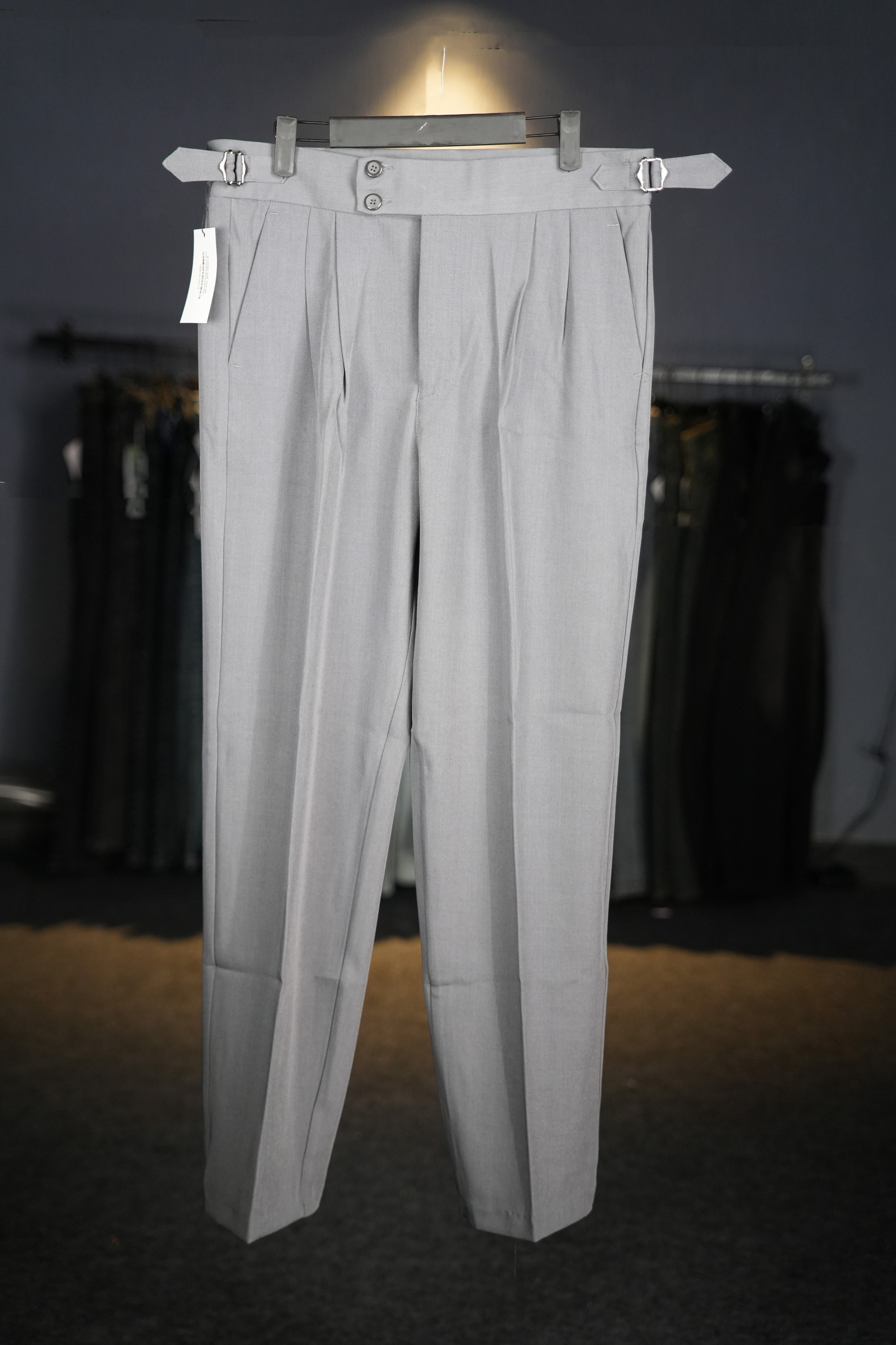 Light Grey Double Buttoned Gurkha Pants