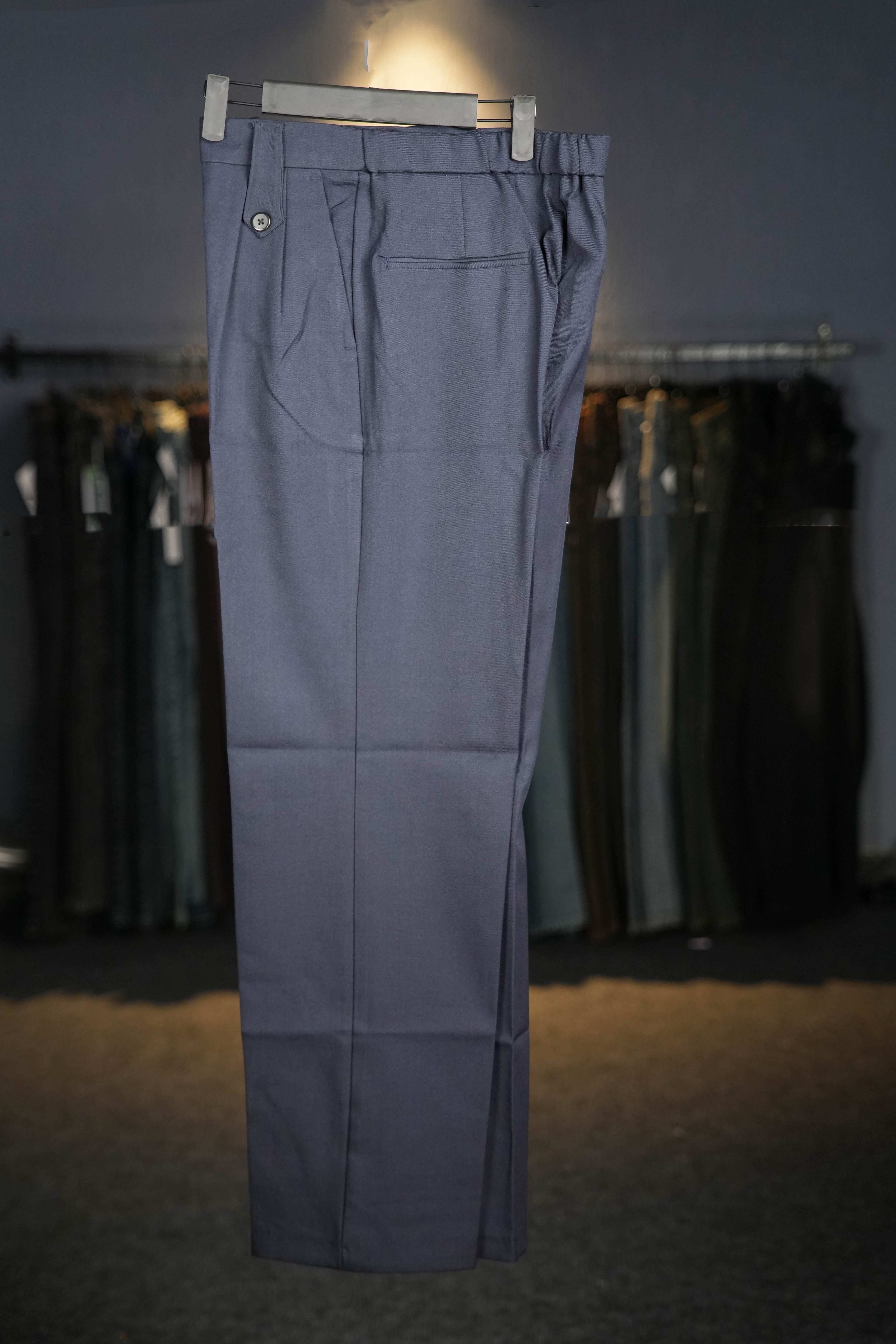 Navy Blue Elastic Gurkha Pants