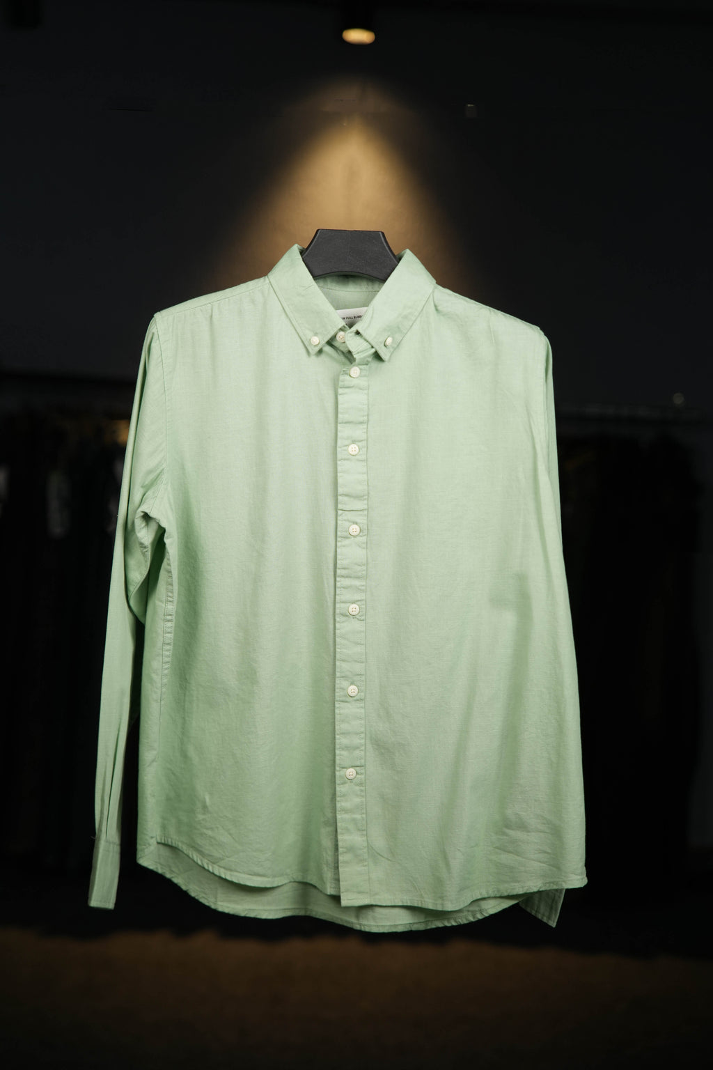 Light Green Linen Cotton Blended Shirt