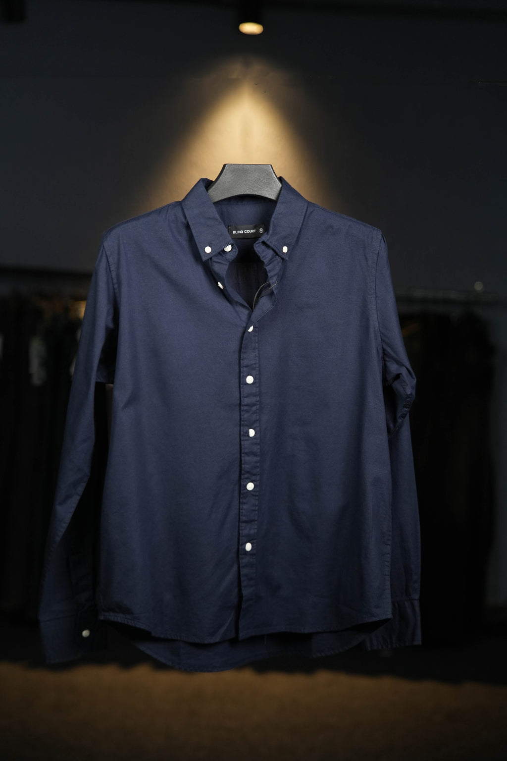 Navy Blue Linen Cotton Blended Shirt