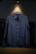 Navy Blue Linen Cotton Blended Shirt
