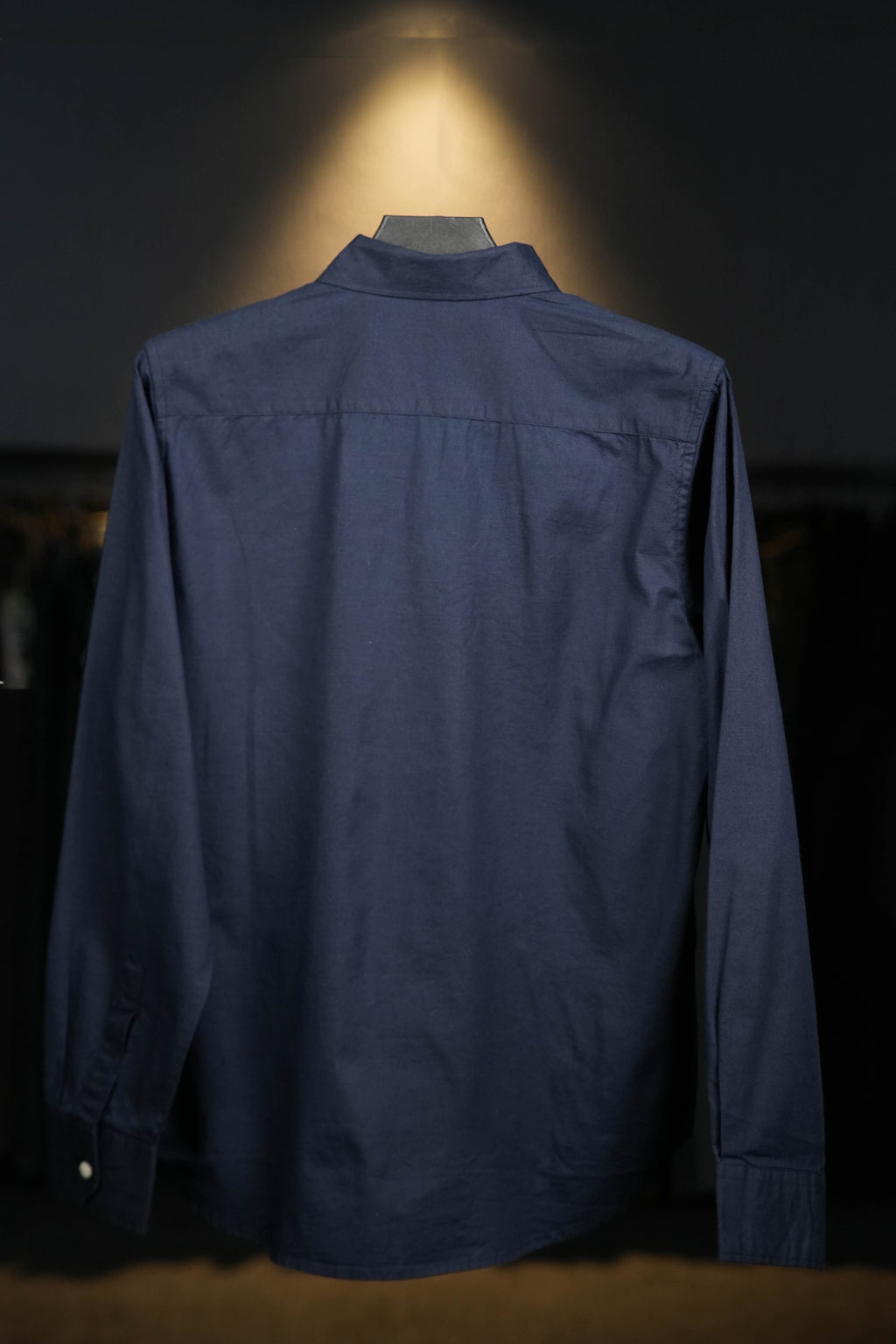 Navy Blue Linen Cotton Blended Shirt