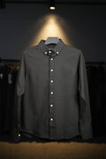 Black Linen Cotton Blended Shirt
