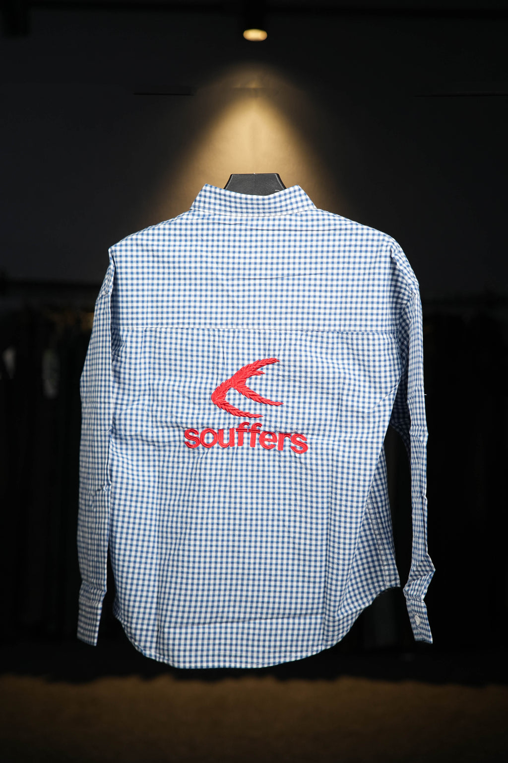 Light Blue Embroidered Checks Shirt