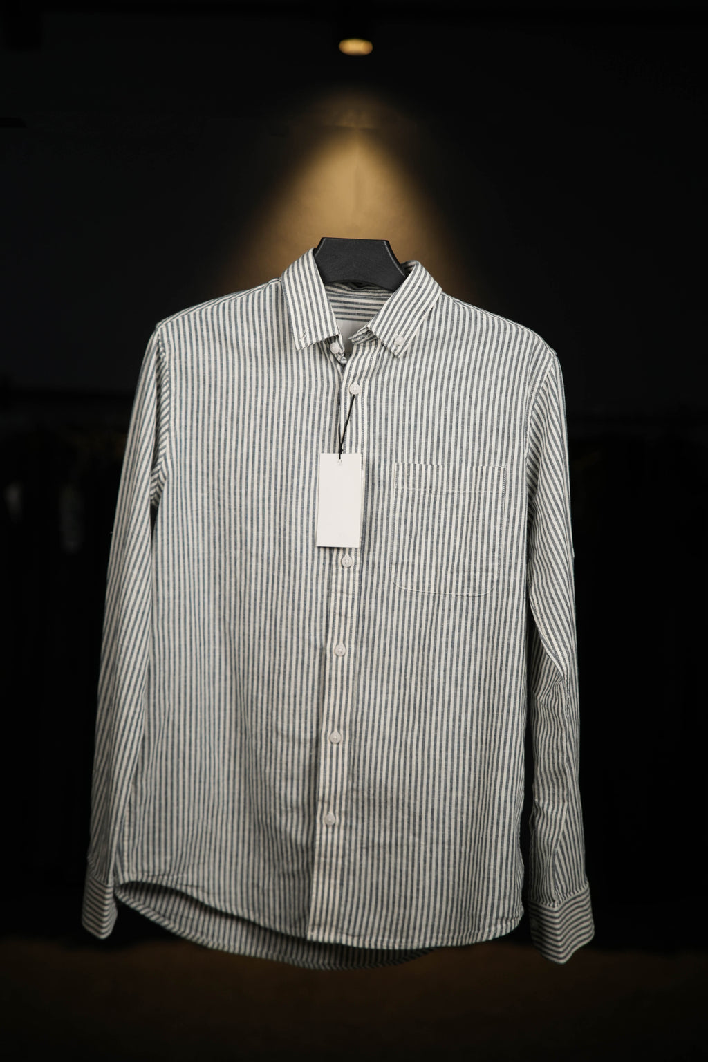 Blue Striped Lenin Shirt