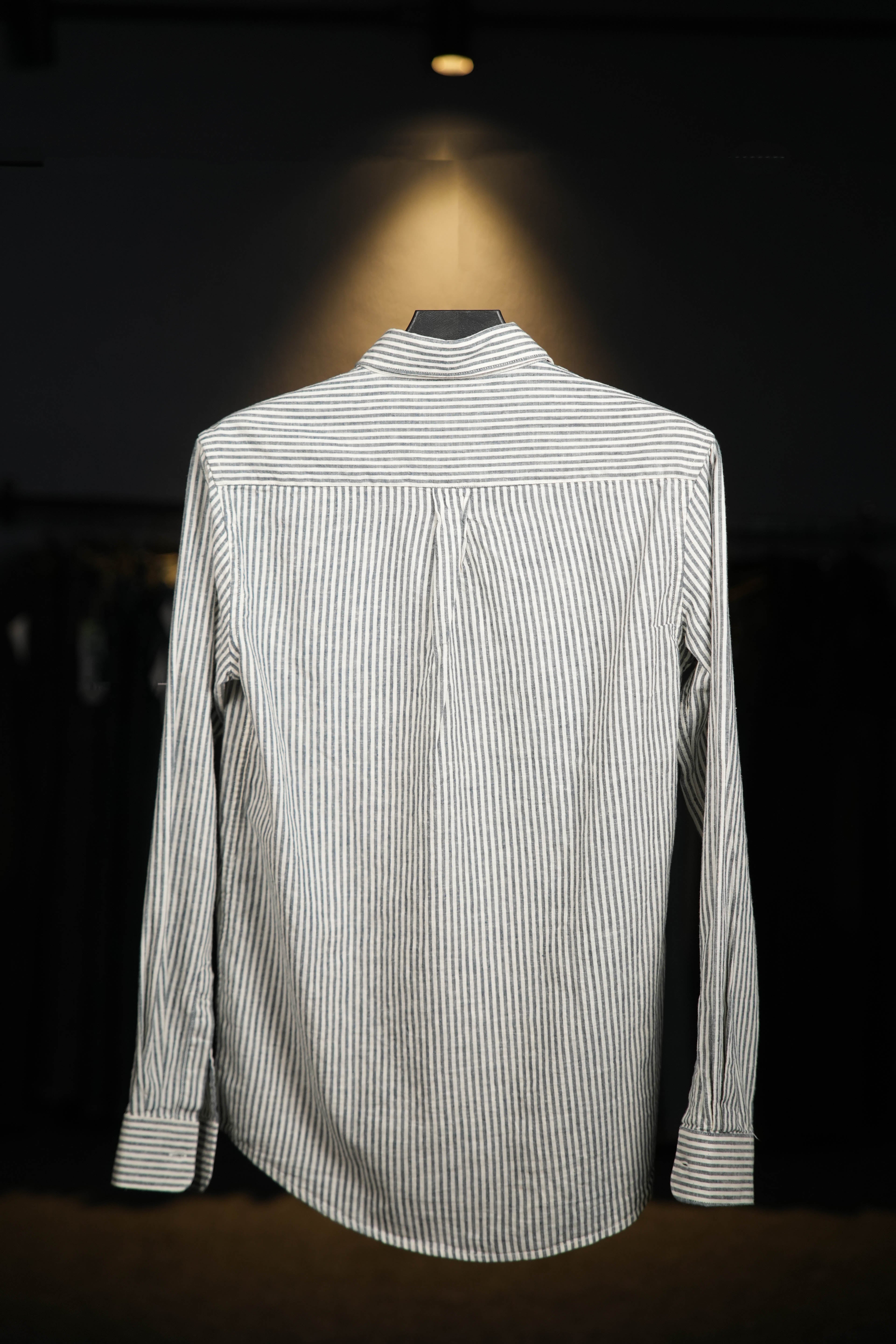 Blue Striped Lenin Shirt
