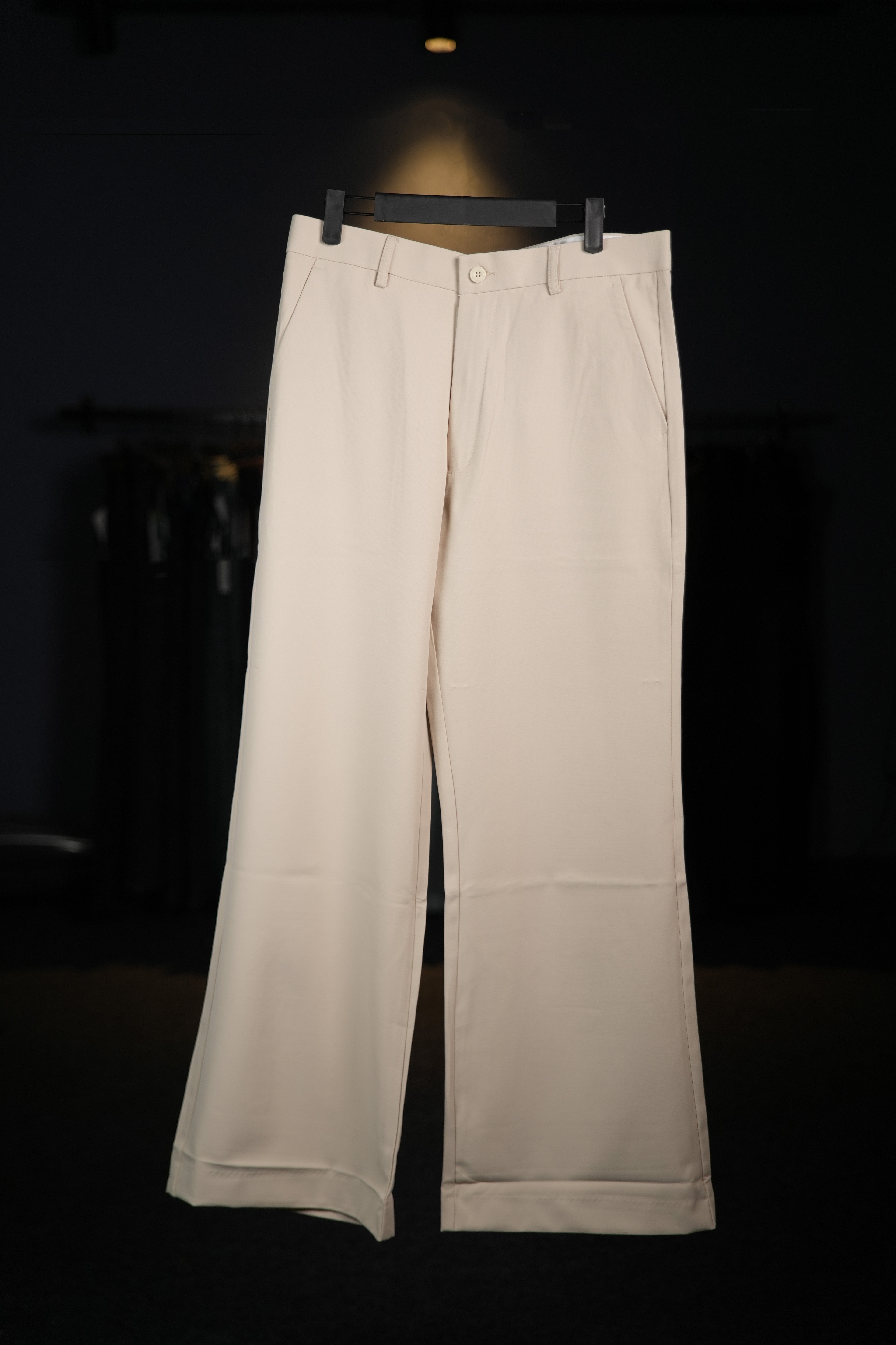 Beige Bootcut Pants