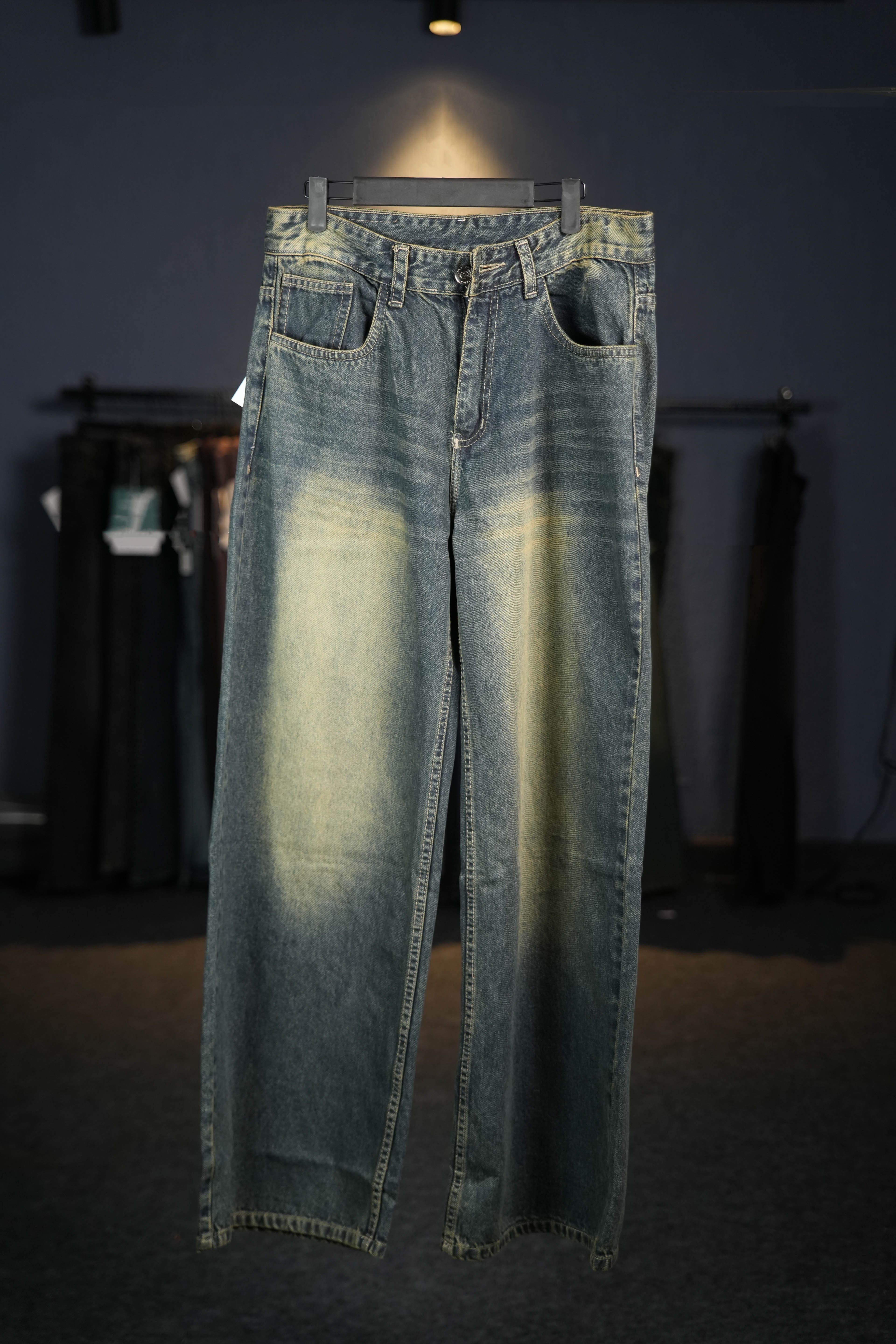 Vintage Green Wide Leg Jeans