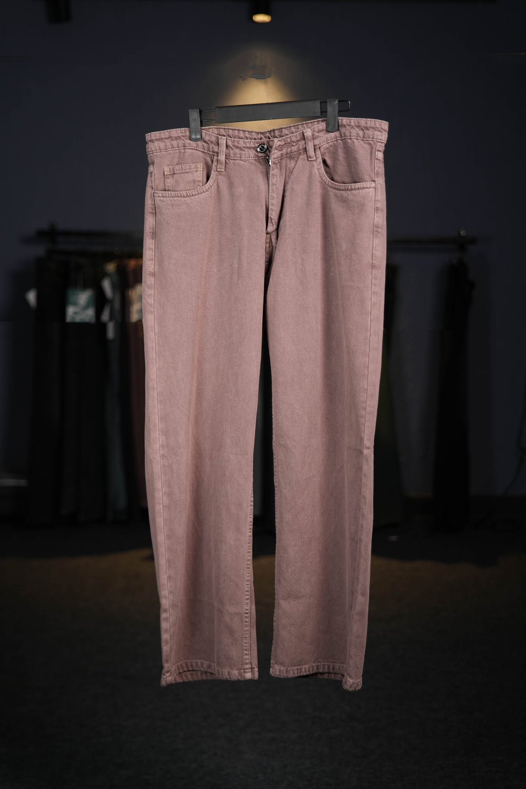 Washed Brown Straight Fit Jeans