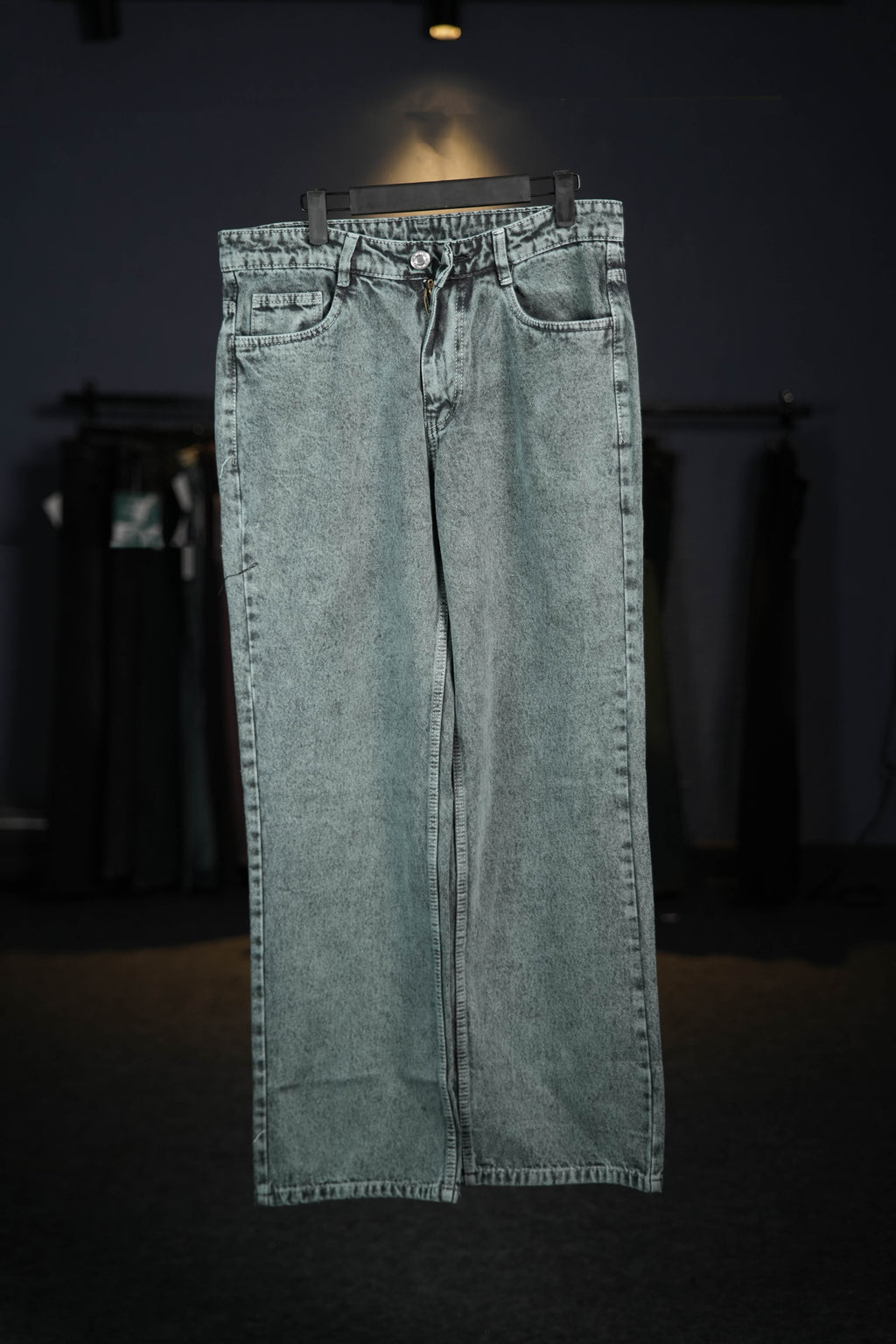 Vintage Green Straight Fit Jeans