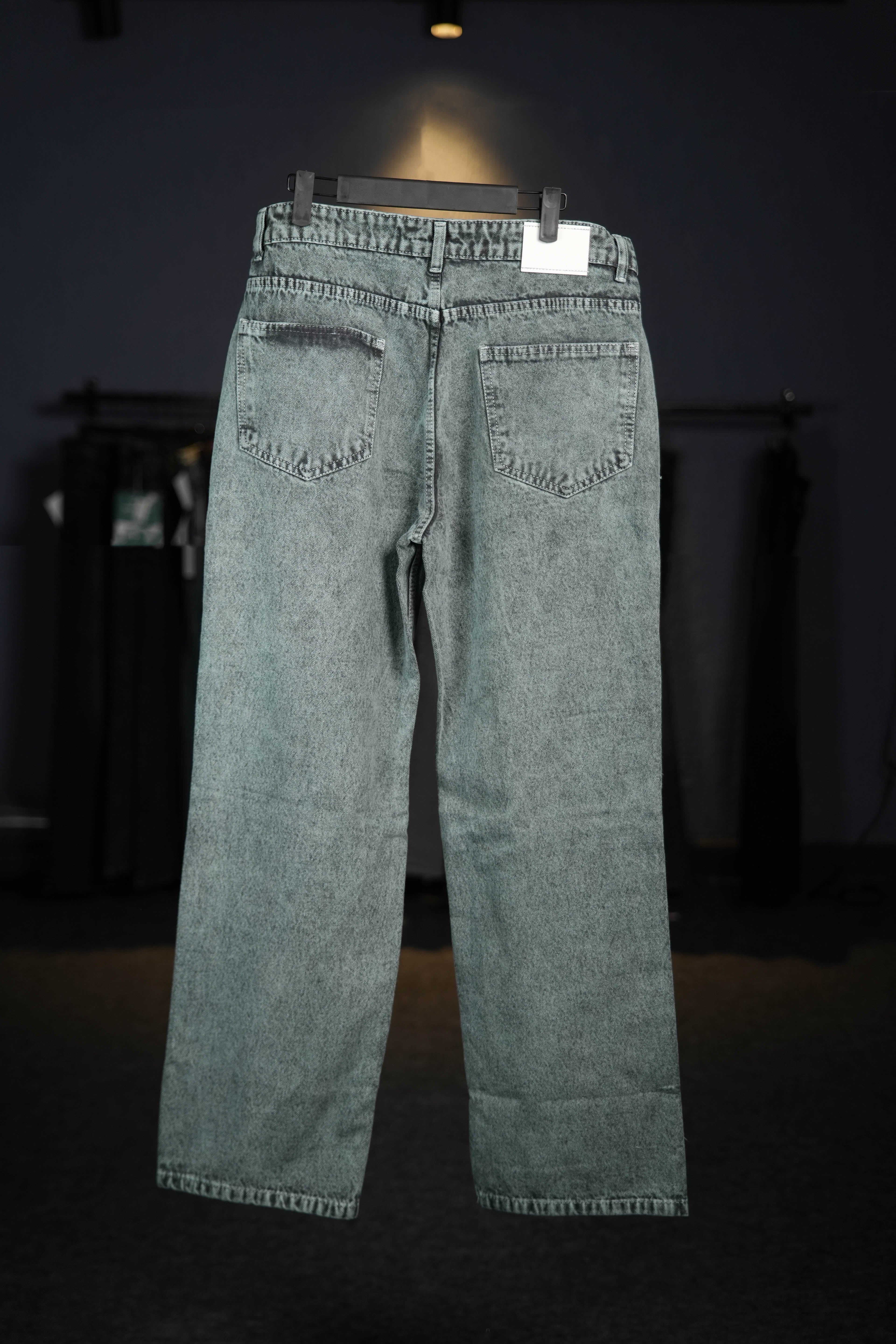 Vintage Green Straight Fit Jeans