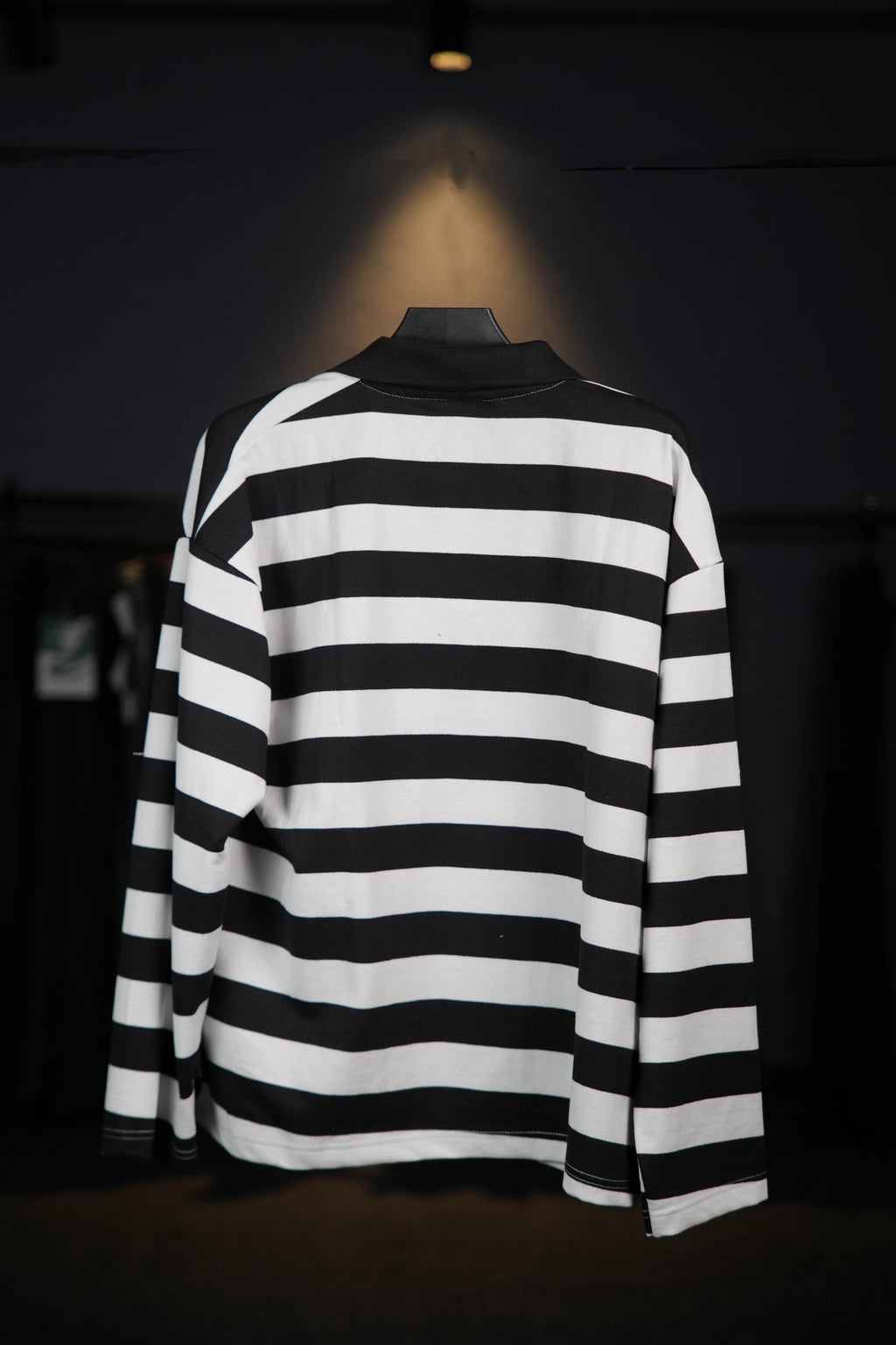 Black Collar Striped Long Sleeves