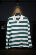 Green Collar Striped Long Sleeves