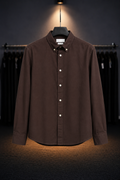 Dark Brown Linen Cotton Blended Shirt