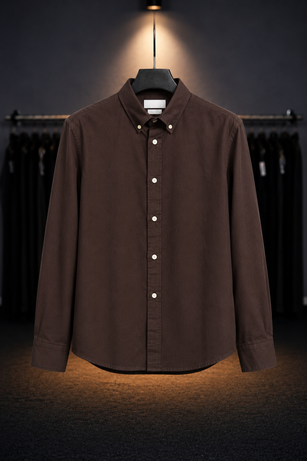 Dark Brown Linen Cotton Blended Shirt