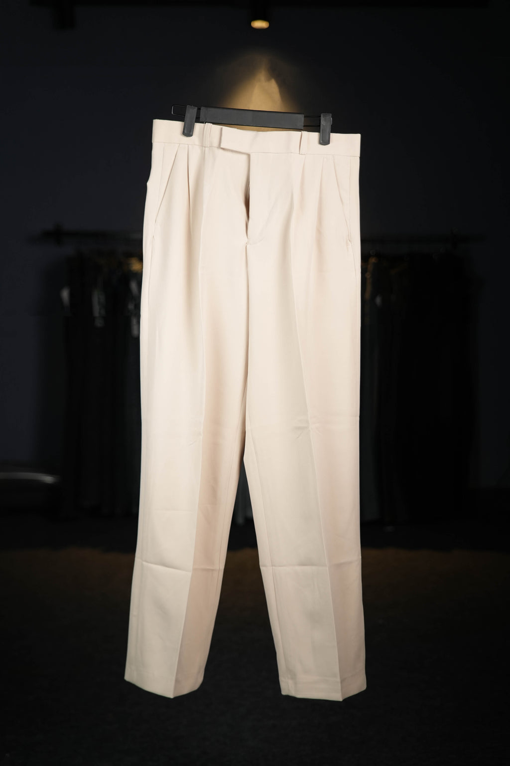 Beige Double Pleated Pants
