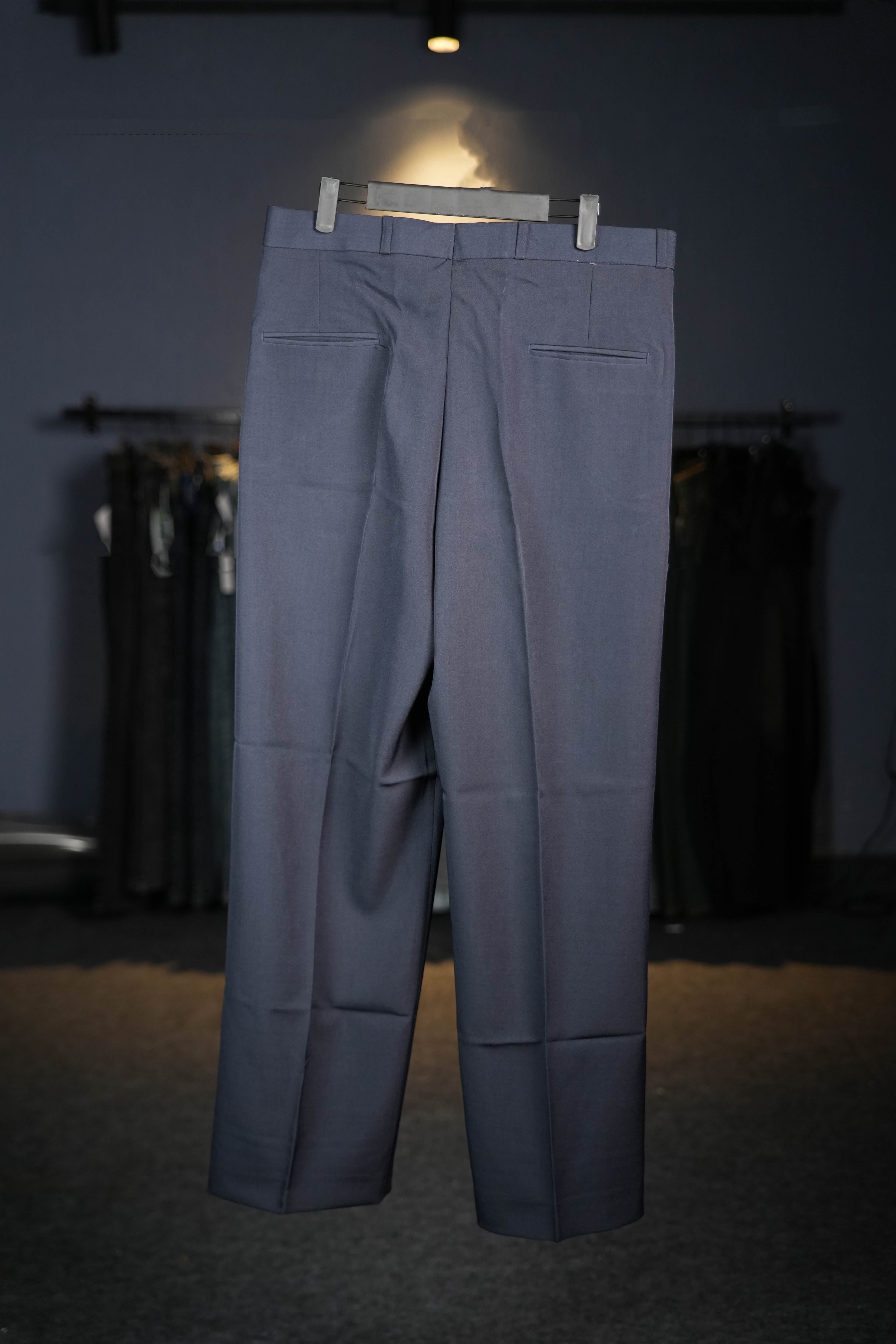 Navy Blue Double Pleated Pants