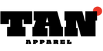 Logo of TAN Apparel with black text on a white background